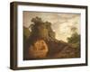 Virgil's Tomb, with the Figure of Silius Italicus, 1779-Joseph Wright-Framed Giclee Print