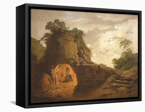 Virgil's Tomb, with the Figure of Silius Italicus, 1779-Joseph Wright-Framed Stretched Canvas