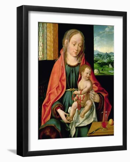 Virgin and Child, 1530 (Panel)-Joos van Cleve-Framed Giclee Print