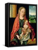 Virgin and Child, 1530 (Panel)-Joos van Cleve-Framed Stretched Canvas