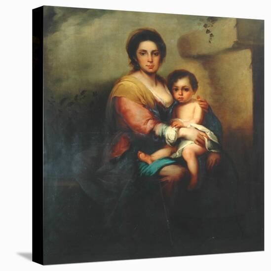 Virgin and child, 18th century-Bartolome Esteban Murillo-Stretched Canvas