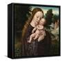 Virgin and Child - Ambrosius Benson (1495-1550). Oil on Wood. Dimension : 14,5X14,5 Cm. Private Col-Ambrosius Benson-Framed Stretched Canvas