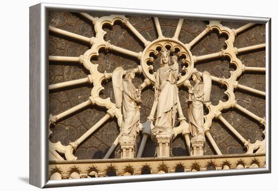 Virgin and Child and angels west front, Notre Dame Cathedral, France-Godong-Framed Photographic Print