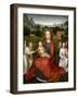 Virgin and Child and Two Angels, 1480-1490-Hans Memling-Framed Giclee Print