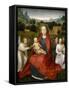 Virgin and Child and Two Angels, 1480-1490-Hans Memling-Framed Stretched Canvas