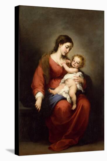 Virgin and Child, c.1670-72-Bartolome Esteban Murillo-Stretched Canvas