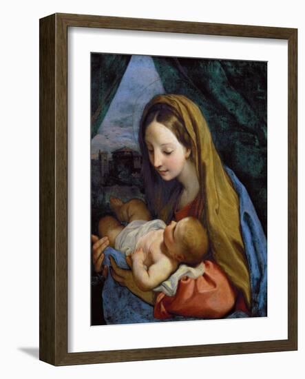 Virgin and Child - Carlo Maratta (Maratti) (1625-1713). Oil on Canvas, C. 1660. Dimension : 66,5X54-Carlo Maratta or Maratti-Framed Giclee Print