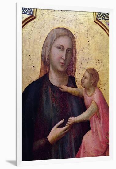 Virgin and Child, Central Panel of the Badia Altarpiece, C.1301 (Detail)-Giotto di Bondone-Framed Giclee Print