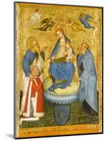 Virgin and Child Crowned by Angels, with St John the Evangelist, St Anthony Abbot, and Donor, 1400-Pavian School-Mounted Giclee Print