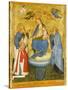 Virgin and Child Crowned by Angels, with St John the Evangelist, St Anthony Abbot, and Donor, 1400-Pavian School-Stretched Canvas