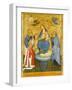Virgin and Child Crowned by Angels, with St John the Evangelist, St Anthony Abbot, and Donor, 1400-Pavian School-Framed Giclee Print