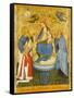 Virgin and Child Crowned by Angels, with St John the Evangelist, St Anthony Abbot, and Donor, 1400-Pavian School-Framed Stretched Canvas