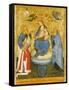 Virgin and Child Crowned by Angels, with St John the Evangelist, St Anthony Abbot, and Donor, 1400-Pavian School-Framed Stretched Canvas