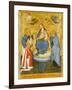 Virgin and Child Crowned by Angels, with St John the Evangelist, St Anthony Abbot, and Donor, 1400-Pavian School-Framed Giclee Print