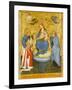 Virgin and Child Crowned by Angels, with St John the Evangelist, St Anthony Abbot, and Donor, 1400-Pavian School-Framed Giclee Print