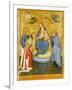 Virgin and Child Crowned by Angels, with St John the Evangelist, St Anthony Abbot, and Donor, 1400-Pavian School-Framed Giclee Print