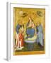 Virgin and Child Crowned by Angels, with St John the Evangelist, St Anthony Abbot, and Donor, 1400-Pavian School-Framed Giclee Print