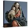 Virgin and Child During Flight into Egypt, Painted Terracotta Nativity Figurine-Francisco Salzillo Y Alcazar-Stretched Canvas