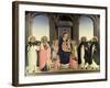 Virgin and Child Enthroned, Angels and St. Aquinas, St. Barnabas, St. Dominic and St. Peter, c.1422-Fra Angelico-Framed Giclee Print