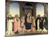 Virgin and Child Enthroned, Angels and St. Aquinas, St. Barnabas, St. Dominic and St. Peter, c.1422-Fra Angelico-Mounted Giclee Print