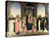 Virgin and Child Enthroned, Angels and St. Aquinas, St. Barnabas, St. Dominic and St. Peter, c.1422-Fra Angelico-Stretched Canvas