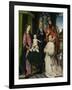 Virgin and Child Enthroned, with Saints Jerome and John the Baptist and a Carthusian Monk-Jan Provoost-Framed Art Print