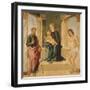 Virgin and Child Enthroned, with St James and St Sebastian-Lorenzo Costa-Framed Giclee Print