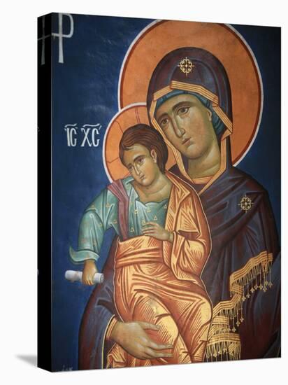 Virgin and Child, Greek Orthodox Icon, Thessaloniki, Macedonia, Greece, Europe-Godong-Stretched Canvas