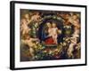 Virgin and Child in a Garland. the Garland by Jan Brueghel D.Ae. (1568-1625), about 1616/17-Peter Paul Rubens-Framed Giclee Print