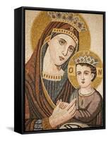 Virgin and Child Mosaic in St. George's Orthodox Church, Madaba, Jordan, Middle East-null-Framed Stretched Canvas