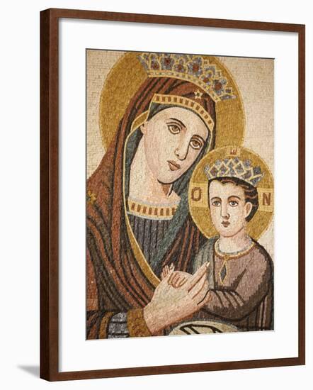 Virgin and Child Mosaic in St. George's Orthodox Church, Madaba, Jordan, Middle East-null-Framed Photographic Print