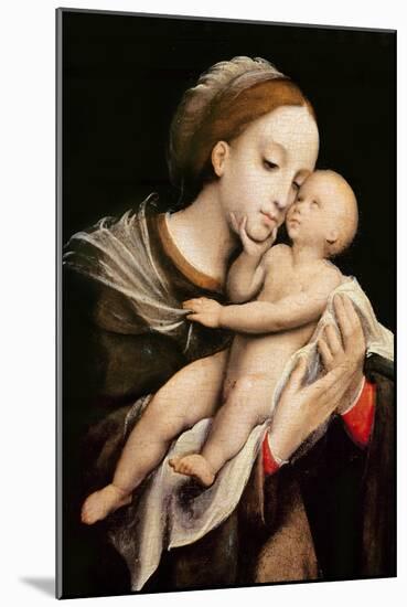 Virgin and Child (Oil on Panel)-Lambert Lombard-Mounted Giclee Print