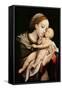 Virgin and Child (Oil on Panel)-Lambert Lombard-Framed Stretched Canvas