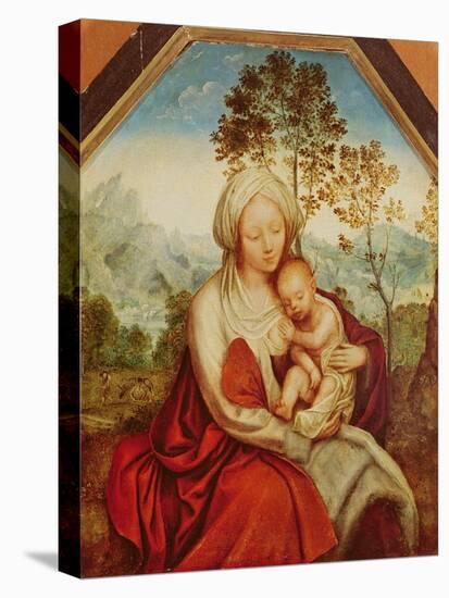 Virgin and Child (Oil on Panel)-Quentin Massys or Metsys-Stretched Canvas