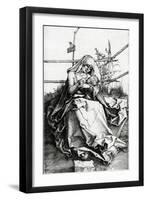 Virgin and Child Seated on a Grass Bench, 1503 (Engraving)-Albrecht Dürer-Framed Giclee Print