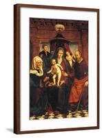 Virgin and Child, St. Anne and Others, 16th Century Panel-null-Framed Giclee Print