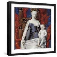 Virgin and Child Surrounded by Angels. Right Wing of Melun Diptych, C. 1450-Jean Fouquet-Framed Giclee Print