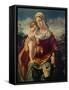 Virgin and Child with a Donor, 1504-Andrea Previtali-Framed Stretched Canvas