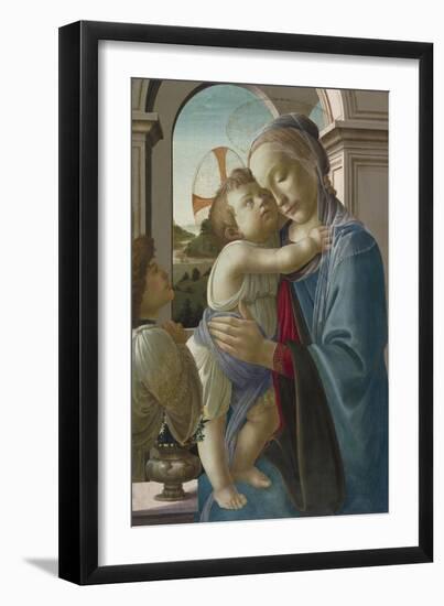 Virgin and Child with an Angel, 1475-85-Sandro Botticelli-Framed Giclee Print