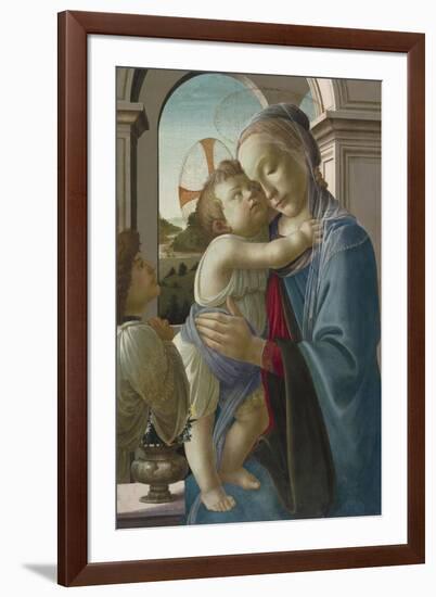 Virgin and Child with an Angel, 1475-85-Sandro Botticelli-Framed Giclee Print