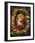 Virgin and Child with Angels Amonst a Garland of Flowers, Medaillon Rubens-Jan Brueghel the Elder-Framed Giclee Print