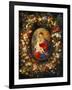 Virgin and Child with Angels Amonst a Garland of Flowers, Medaillon Rubens-Jan Brueghel the Elder-Framed Giclee Print