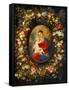 Virgin and Child with Angels Amonst a Garland of Flowers, Medaillon Rubens-Jan Brueghel the Elder-Framed Stretched Canvas