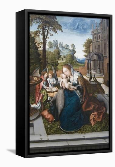 Virgin and Child with Angels-Bernard van Orley-Framed Stretched Canvas