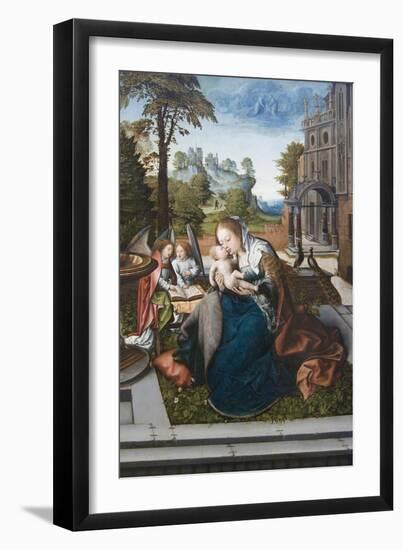 Virgin and Child with Angels-Bernard van Orley-Framed Art Print