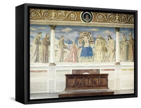 Virgin and Child with Donors, Saints and Franciscan Martyrs of Morocco-Domenico Morone-Framed Stretched Canvas