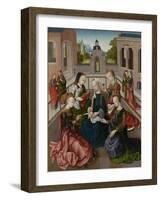 Virgin and Child with Four Holy Virgins-Master of the Virgo Inter Virgines-Framed Art Print