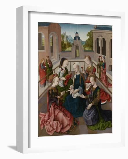 Virgin and Child with Four Holy Virgins-Master of the Virgo Inter Virgines-Framed Art Print
