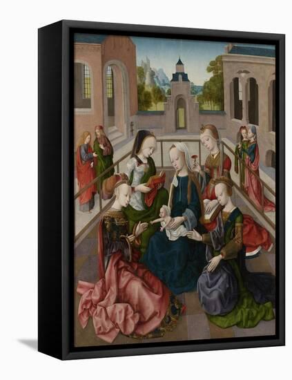 Virgin and Child with Four Holy Virgins-Master of the Virgo Inter Virgines-Framed Stretched Canvas