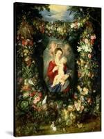 Virgin and Child with Fruits and Flowers-Jan Brueghel the Elder-Stretched Canvas